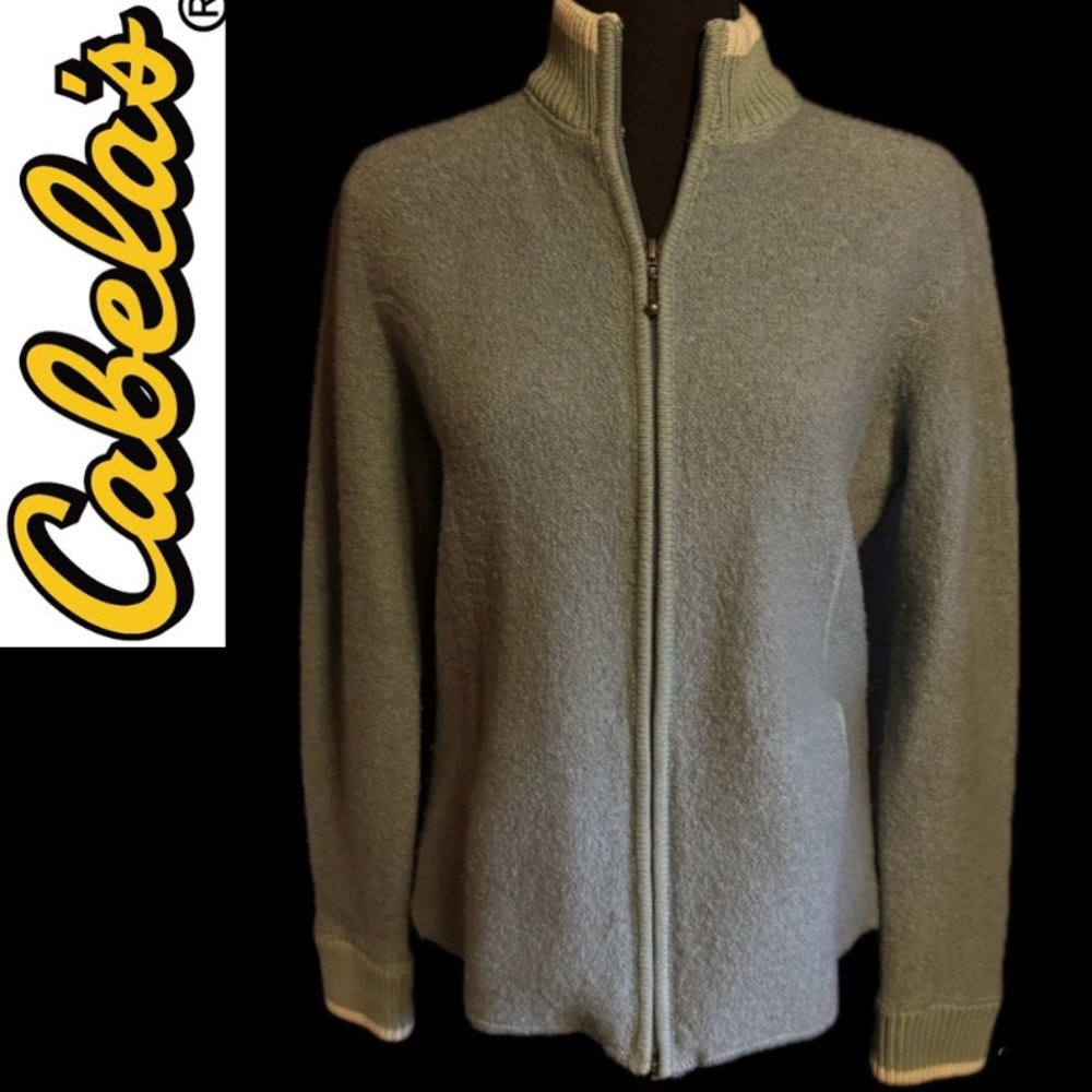 Cabela’s sz S Blue Wool Blend Sweater Jacket